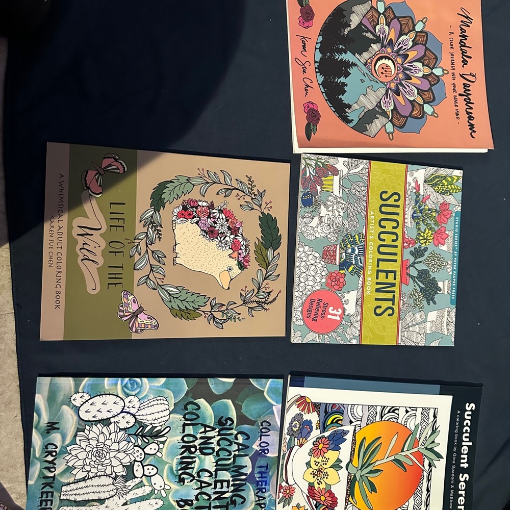 Coloring Book Set with Nature and Succulent Themes